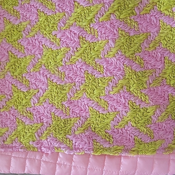 Mi Mi Sol Girls Wool Large Houndstooth Quilted Pink Yellow Size Large - Picture 12 of 14